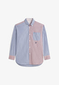 Tommy Hilfiger TOMMY HILFIGER OVERSIZED FIT PREMIUM COLOUR-BLOCKED STRIPE SHIRT - Shirt - cloudy blue   stripe