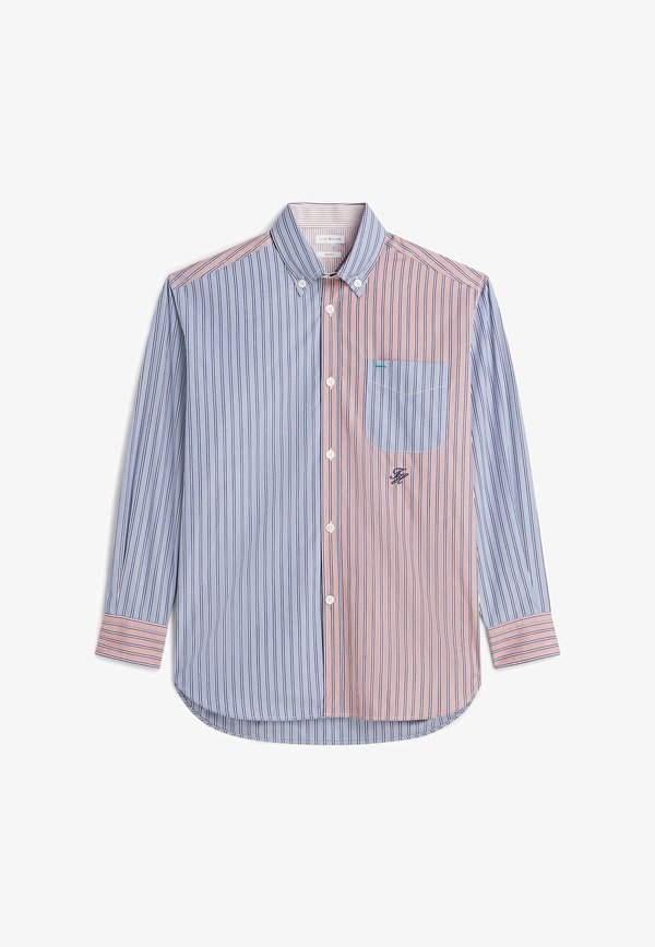 Tommy Hilfiger TOMMY HILFIGER OVERSIZED FIT PREMIUM COLOUR-BLOCKED STRIPE SHIRT - Shirt - cloudy blue   stripe