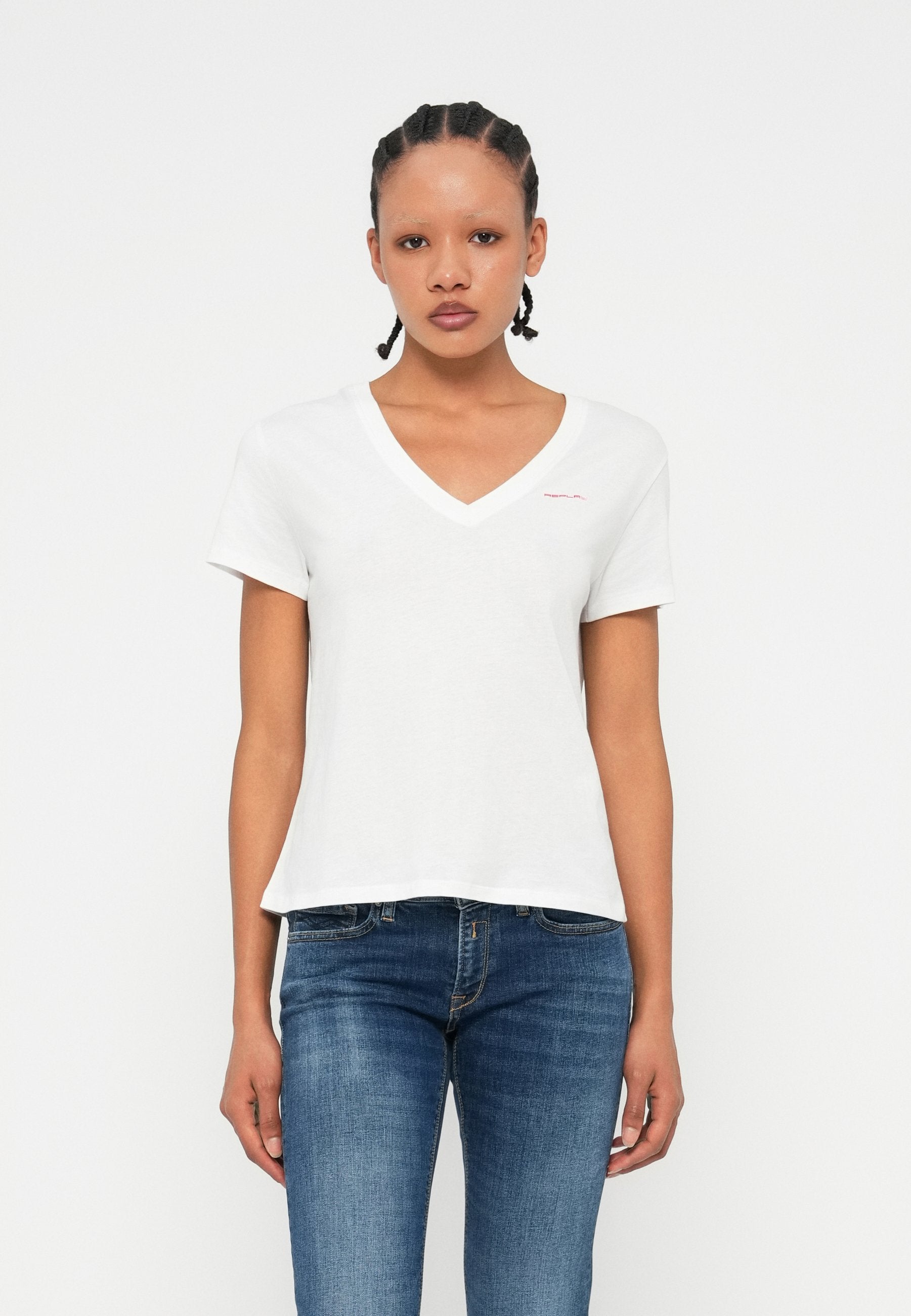 Replay V NECK LOGO 2 PACK
