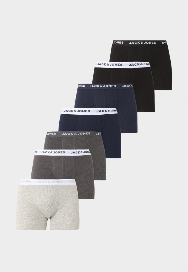 Jack & Jones JACBASIC TRUNKS 7 PACK - Trunks - light grey melange/navy blazer/black