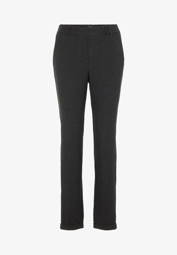 Vero Moda VMMAYA MW LOOSE SOLID PANT NOOS - Trousers - dark grey melange