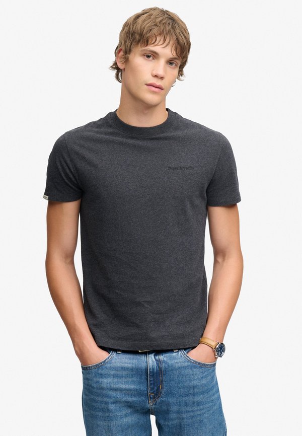 Superdry & Co SUPERDRY ESSENTIAL COMPANY LOGO EMBROIDERED T-SHIRT.. - Basic T-shirt - raven black marl black