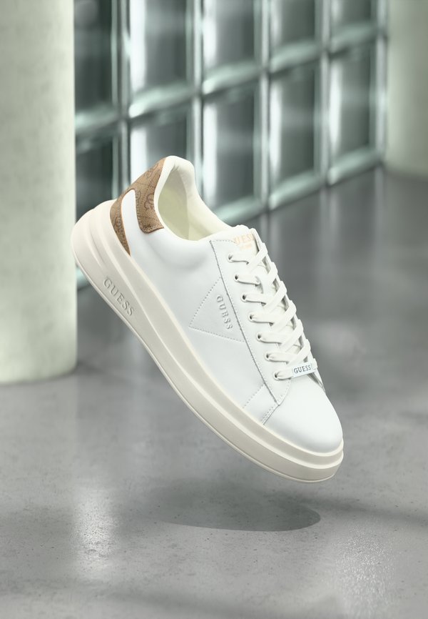 Guess ELBA - Trainers - white/beige/brown