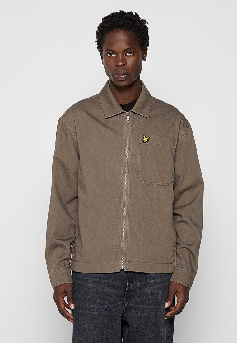 Lyle & Scott ENZYME WASH ZIP THROUGH OVERSHIRT