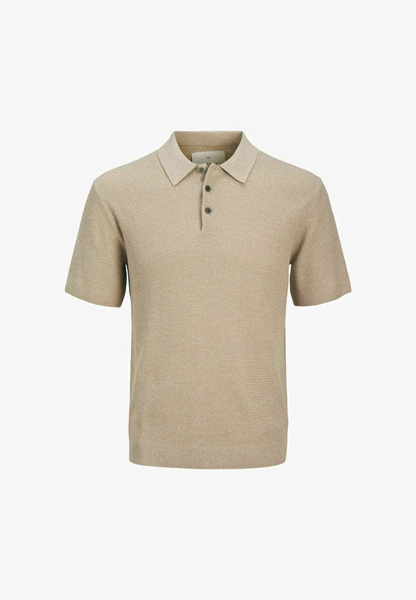 Jack & Jones JJCOOPER STRICK-POLOHEMD STRUKTUR NORMAL FIT - Polo shirt - Grey