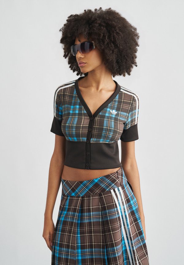 adidas Originals V NECK CHECK - Cardigan - multi-coloured