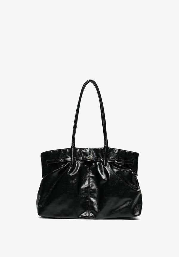 Bershka BELT - SHOPPER BAG - Handbag - black