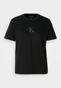 Calvin Klein Jeans CLASSIC FOIL TEE - Print T-shirt - black/silver-coloured