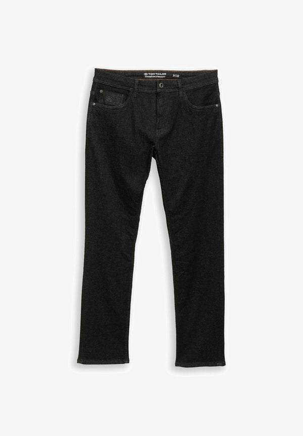 TOM TAILOR TTMARVIN STRAIGHT FIT - Straight leg jeans - clean rinsed  black denim