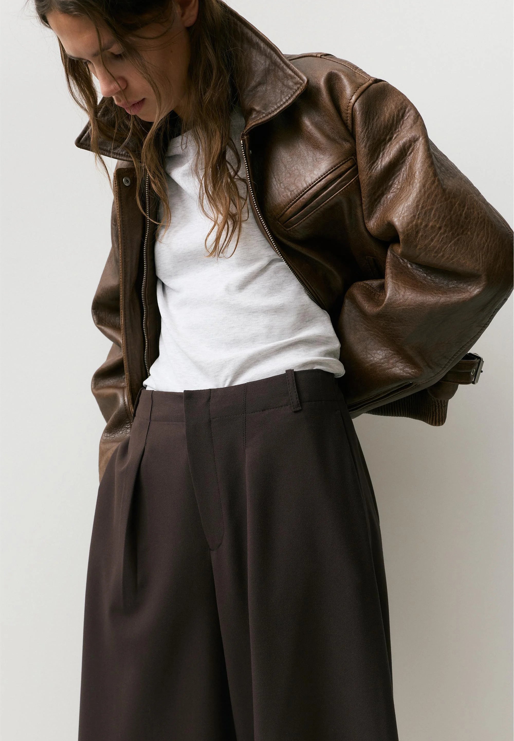 PULL&BEAR Trousers - brown
