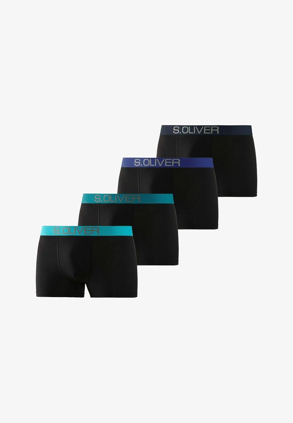 s.Oliver 4PACK - Trunks - schwarz türkis / schwarz hellblau  /schwarz marine / schwarz royalblau