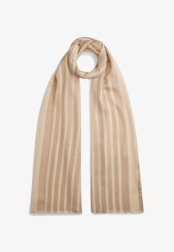 Tommy Hilfiger CHIC TH MONOGRAM RECTANGULAR SCARF - Scarf - classic beige