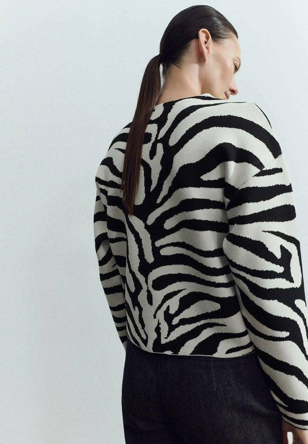 Mango Jumper - black white