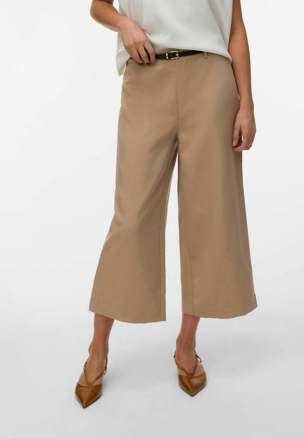 Vero Moda Culotte VMELMA High waist - Trousers - silver mink