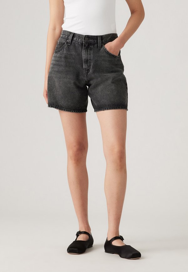 Levi's® HIGH BAGGY SHORT - Denim shorts - black denim