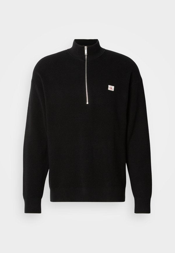 Calvin Klein Jeans QUARTER ZIP - Jumper - black