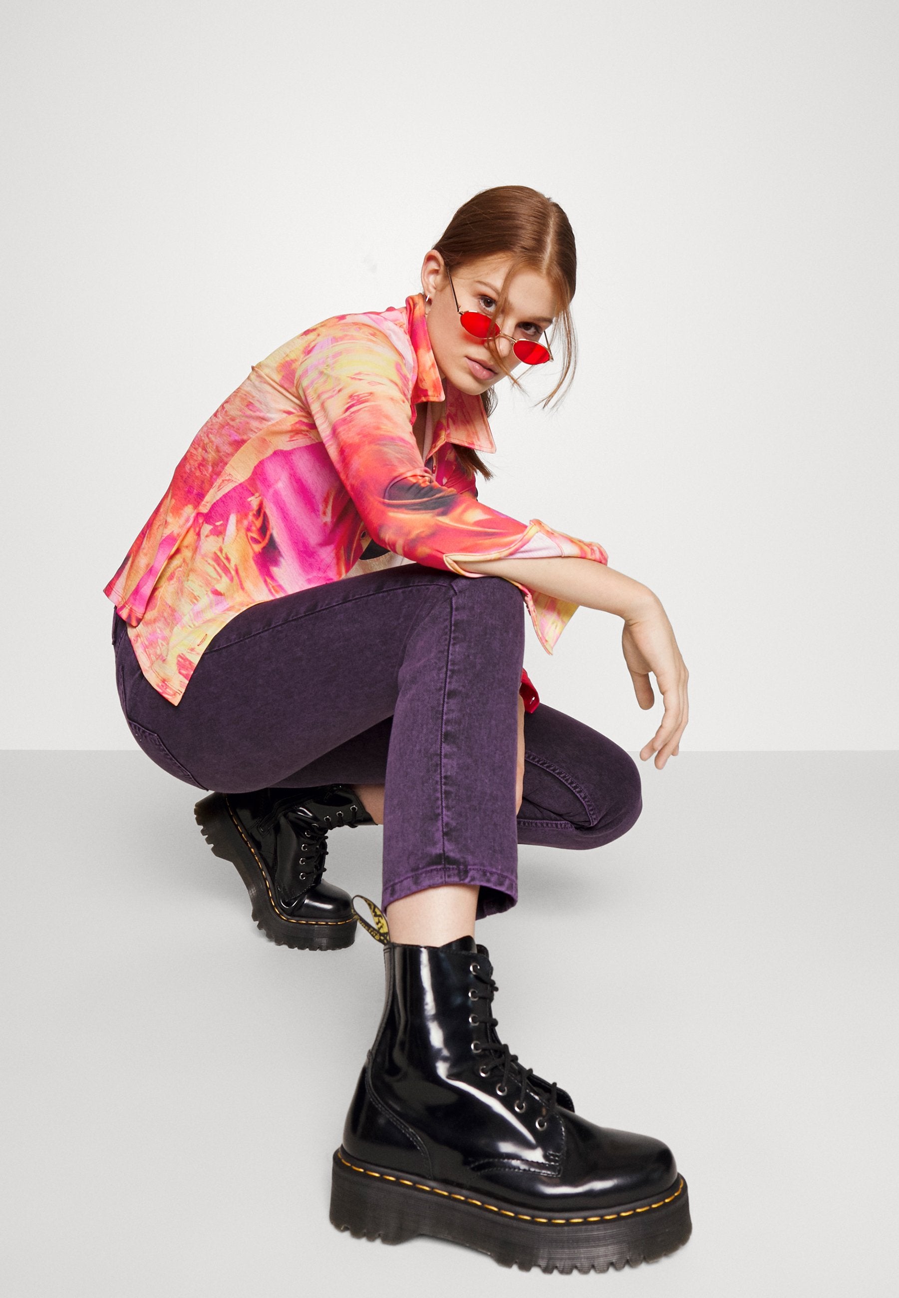 Jaded London FITTED 90'S TISSUE SHIRT LUMEN RIVER PRINT