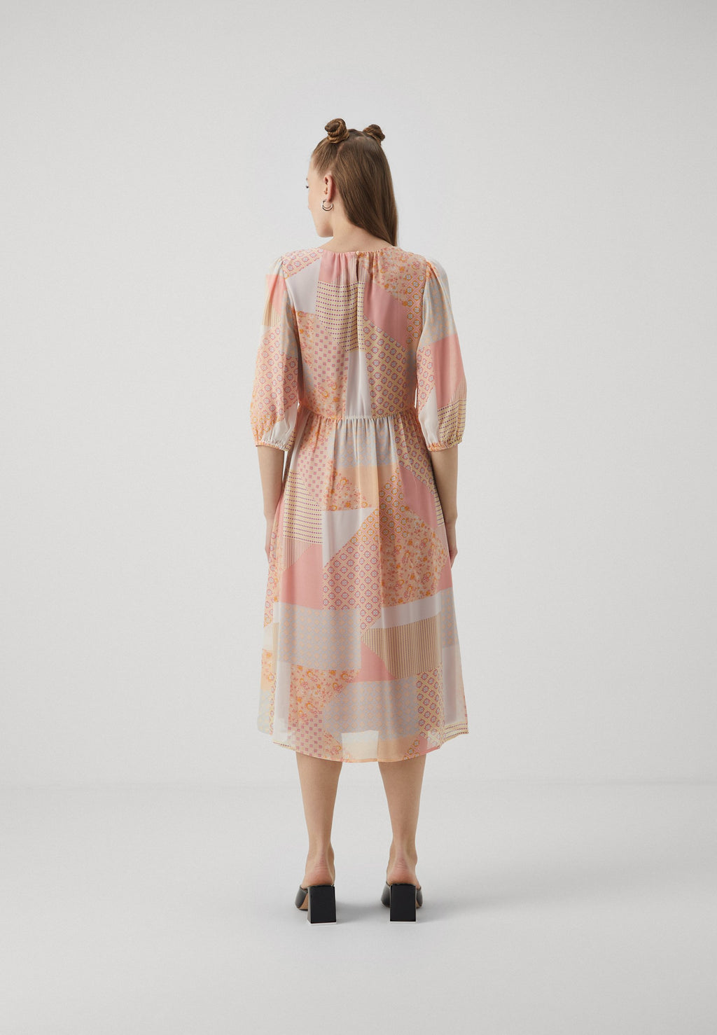 VILA VIBINE O NECK 3/4 SLEEVES MIDI DRESS