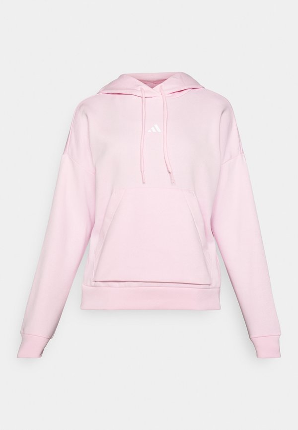 adidas Sportswear ESSENTIALS SMALL LOGO FEEL COZY HOODIE - Hoodie - clear pink/white