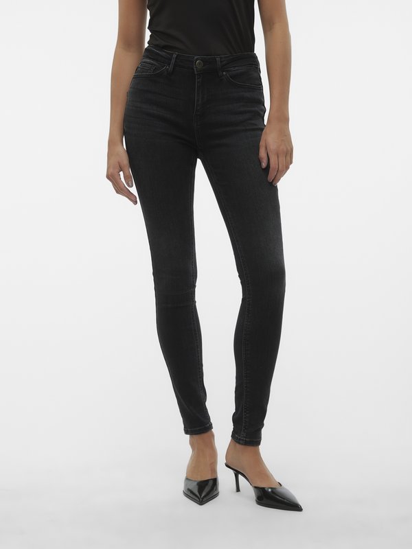 Vero Moda Skinny fit VMFLASH Mid rise - Jeggings - black denim