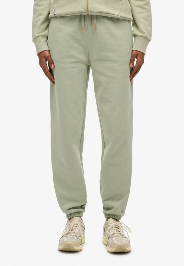 Superdry & Co ESSENTIAL LOGO JOGGERS - Tracksuit bottoms - dusty sage
