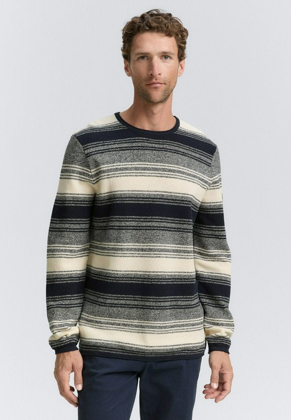 TOM TAILOR Jumper - off white/navy stripe
