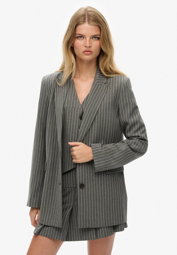 Superdry & Co Short coat - grey pinstripe