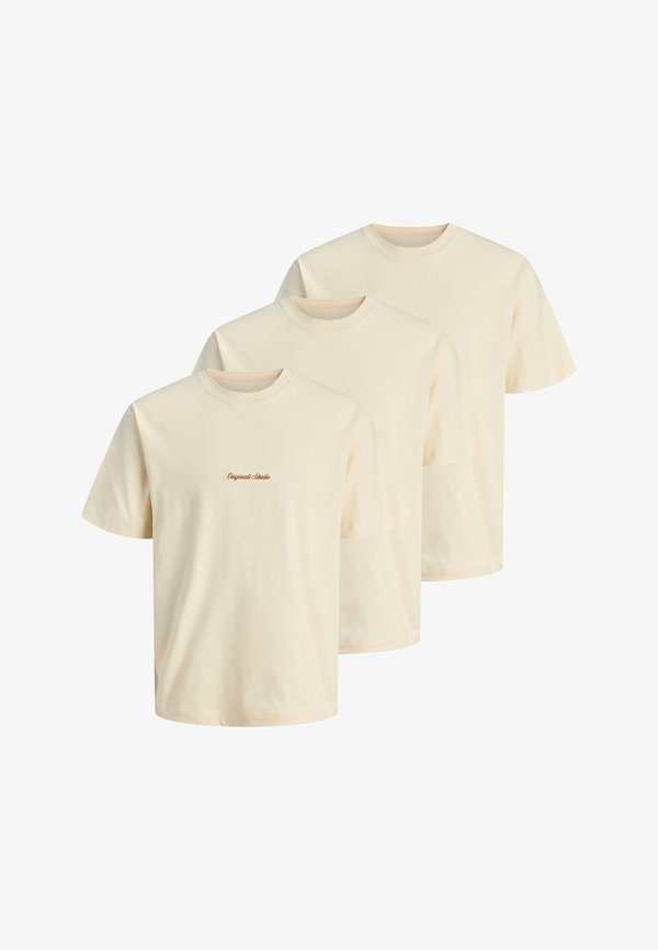 Jack & Jones 3 PACK - Basic T-shirt - antique white