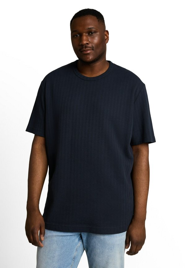 TOM TAILOR PLUS STRUCTURED T-SHIRT - Basic T-shirt - sky captain blue