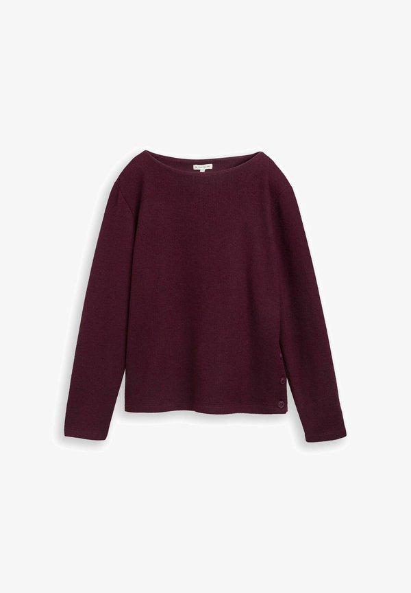 TOM TAILOR GERIPPTES  - Jumper - dark red mélange
