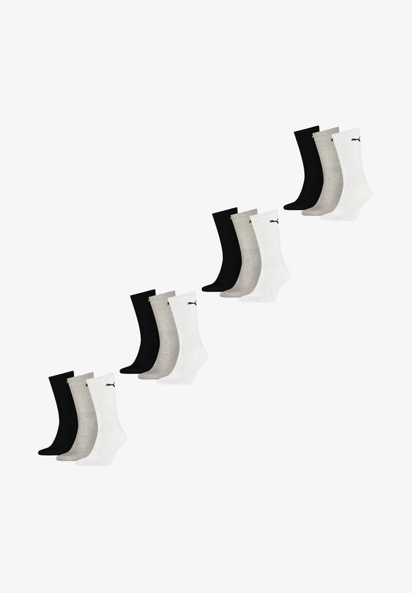Puma CREW 12 PACK - Socks - paar grey white black
