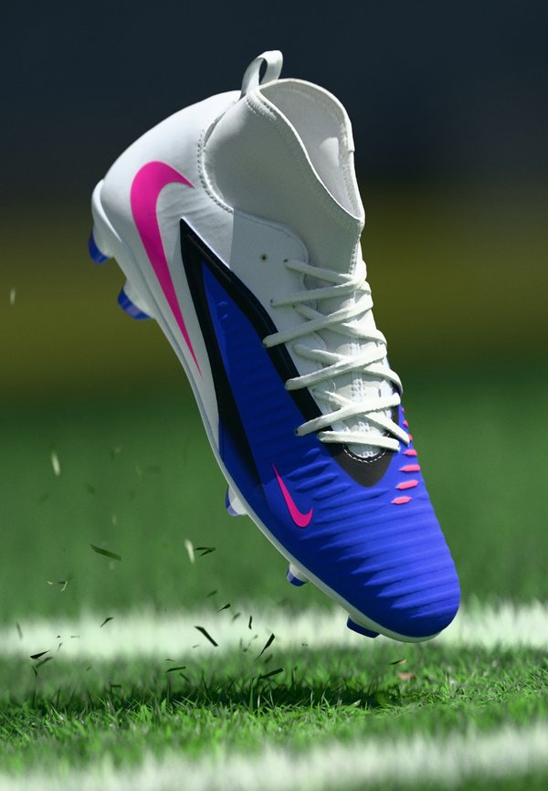 Nike Performance PHANTOM 6 HIGH CLUB UNISEX - Football boots artificial grass - racer blue/pink blast/white