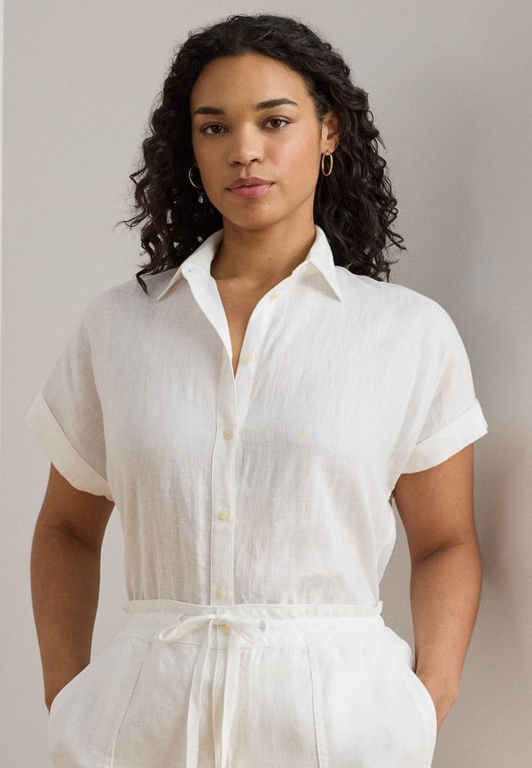 Lauren Ralph Lauren Woman RELAXED FIT LINEN SHORT SLEEVE SHIRT