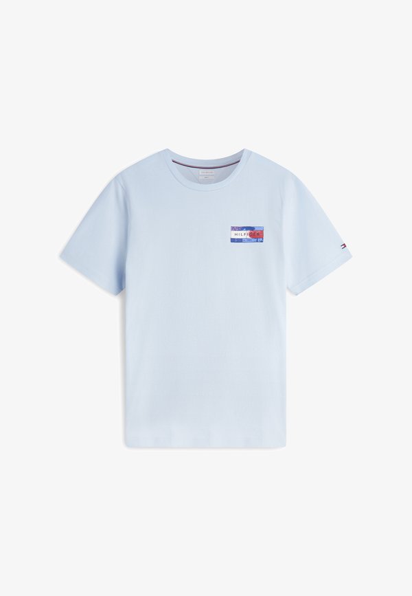 Tommy Hilfiger BRAND LOVE BACK FLAG GRAPHIC TEE - Print T-shirt - sky blue