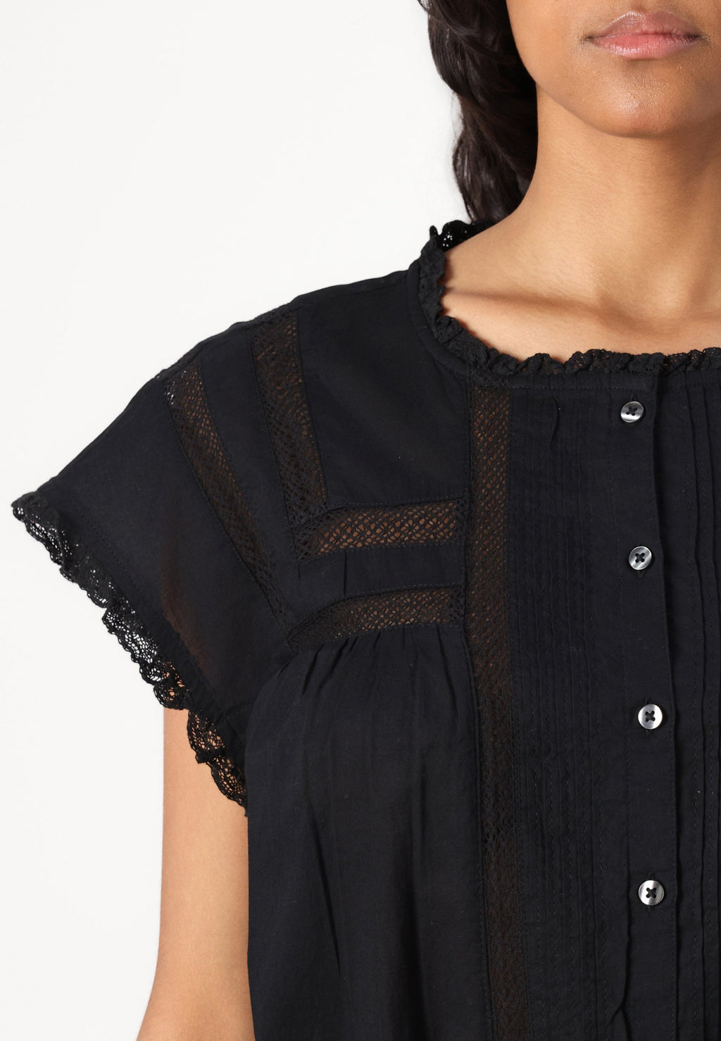 GAP RUFFLE TRIM FASHION SHIRT