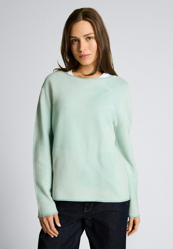 TOM TAILOR Jumper - mint ginko structure stripe
