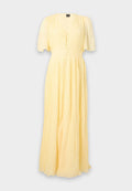 Vero Moda VMDORA 2/4 V-NECK PLISSE DRESS WVN EXP - Maxi dress - flan