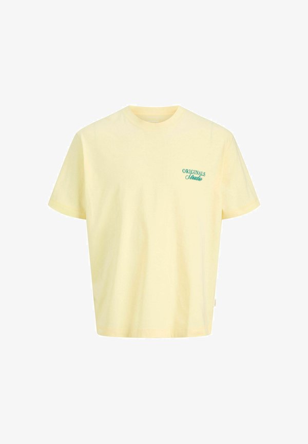 Jack & Jones JORNORREBRO TYPO TEE SS CREW NECK NOOS - Print T-shirt - pastel yellow