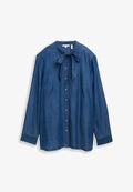 TOM TAILOR Button-down blouse - blue denim dark wash