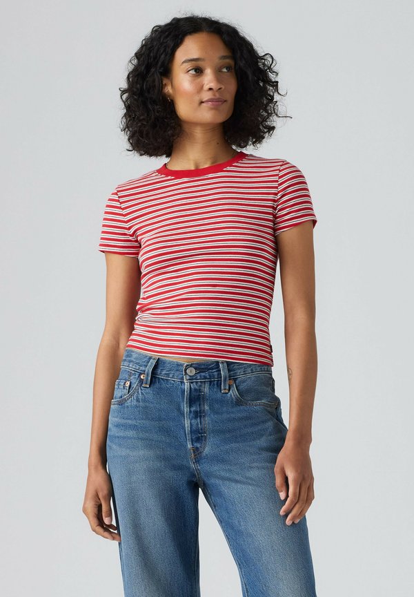 Levi's® ESSENTIAL BABY TEE ANTHRACITE NIGHT - Print T-shirt - anthracite night - reds