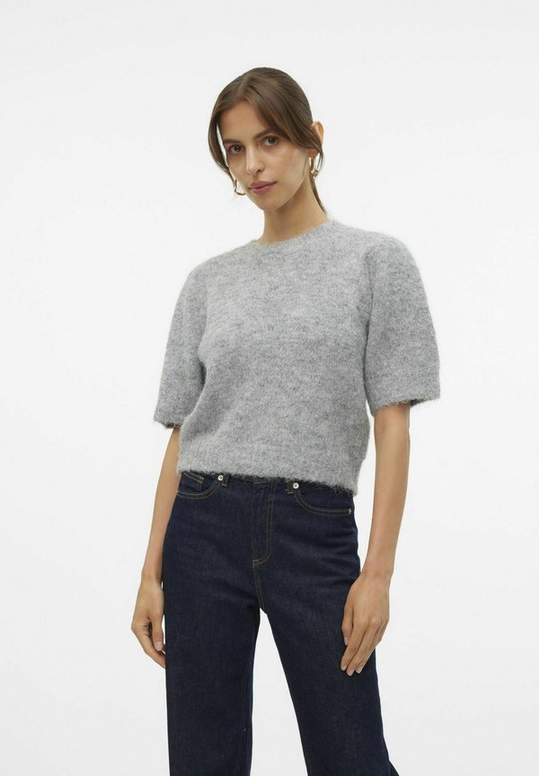 Vero Moda Knitted VMNOVAH Knitted - Jumper - medium grey melange