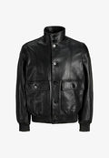 Jack & Jones Leather Leather - Leather jacket - black
