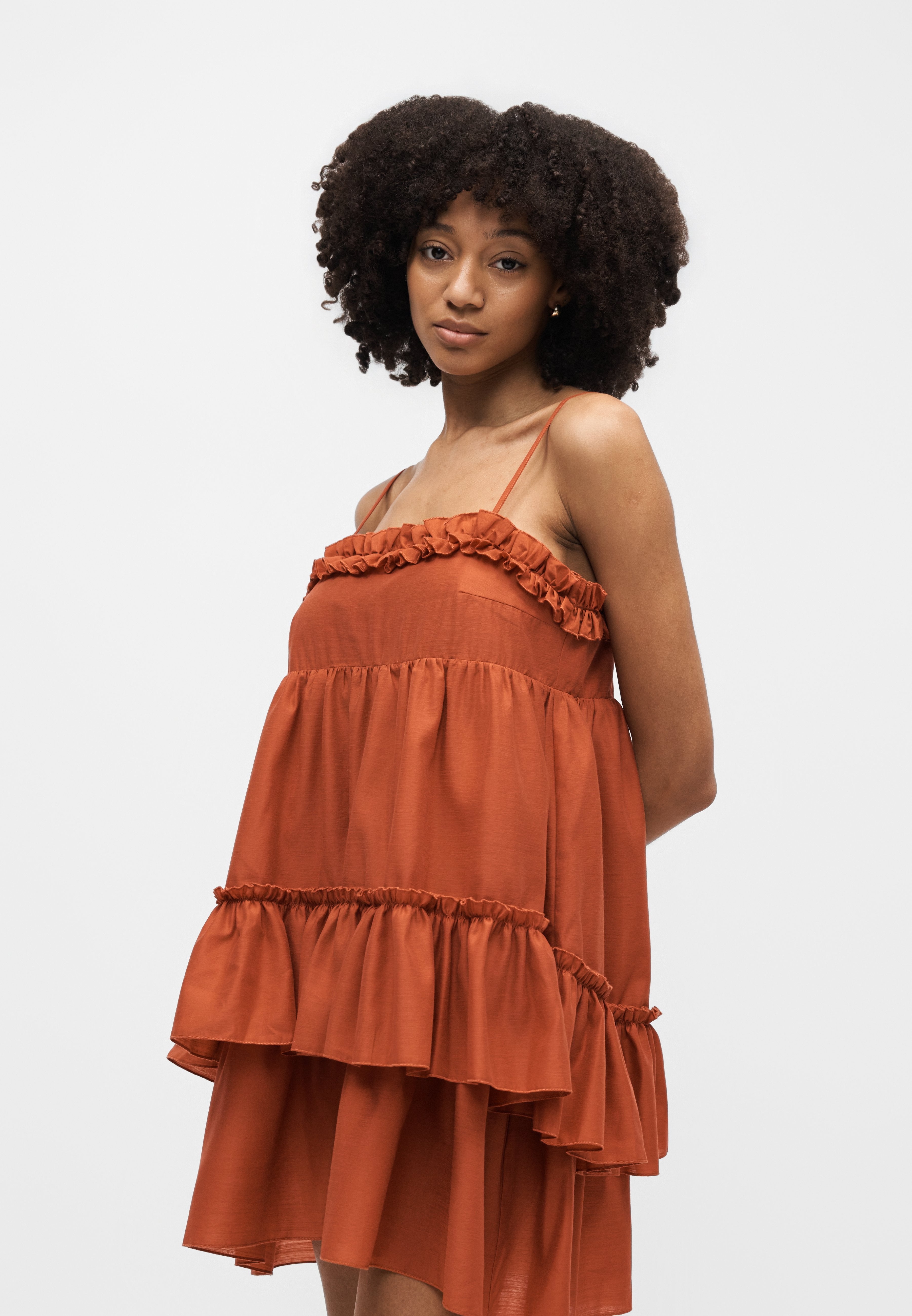 Topshop FRILL MIDI DRESS