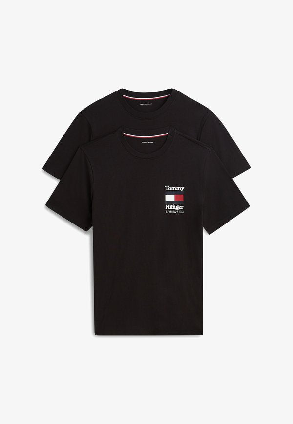 Tommy Hilfiger 2 PACK TEE - Pyjama top - black