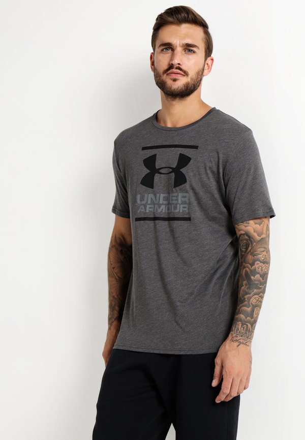 Under Armour FOUNDATION SS - Print T-shirt - charcoal medium heather/graphite/black