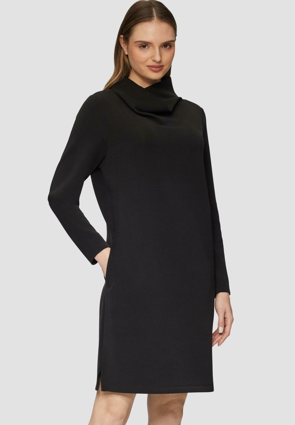 s.Oliver MIT WASSERFALLKRAGEN UND SEITLICHEN EINGRIFFTASCHEN - Day dress - schwarz