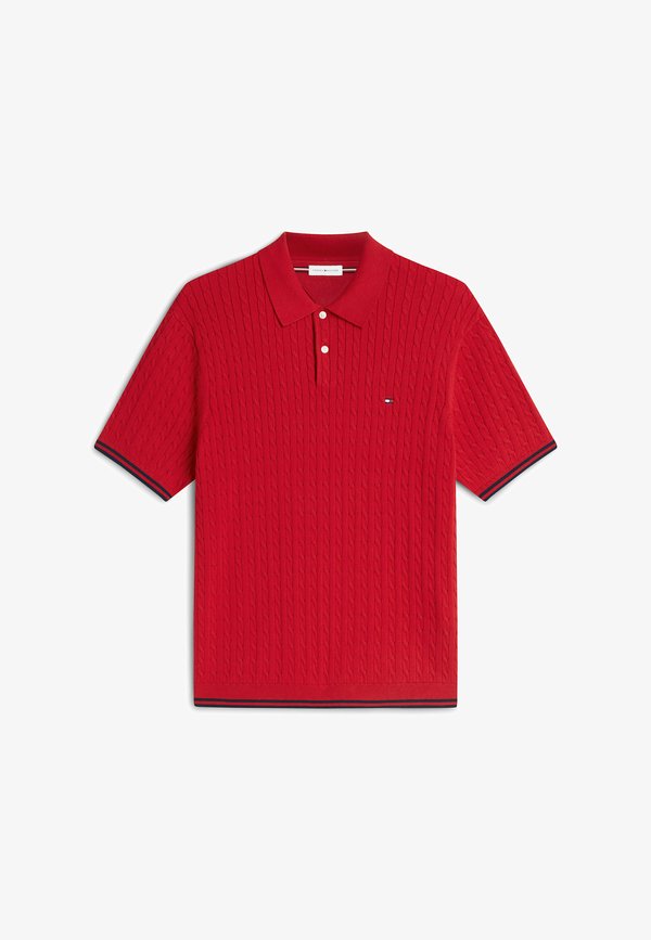 Tommy Hilfiger CABLE KNITTED S/S POLO - ELEVATED ESSENTIALS - Polo shirt - medium red