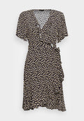 Colourful Rebel TELSI GRAPHIC LEAF WRAP DRESS