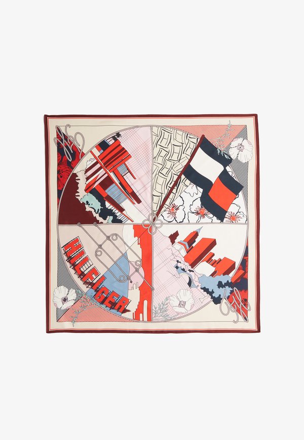 Tommy Hilfiger HILFIGER FLAG PURE SILK FLORAL SQUARE SCARF - Foulard - multi-coloured