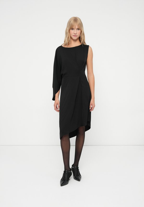 Selected One-shoulder asymmetrical viscose